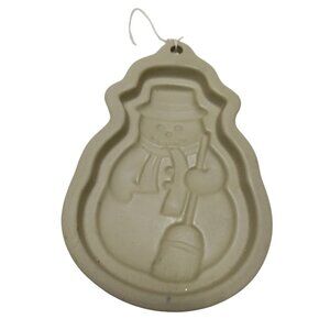 Stoneware Snowman Christmas /Winter Cookie Mold from the Kitchen Collection